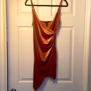 Copper velvet going out dress